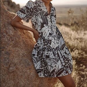 $318 Brochu Walker Havana Palm Combo Print Mini Dress NWT Size Small w/pockets!